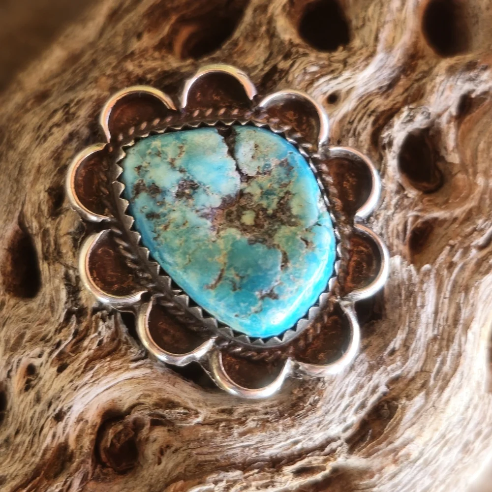 Sterling Silver Vintage TURQUOISE ring - Picture 15 of 17